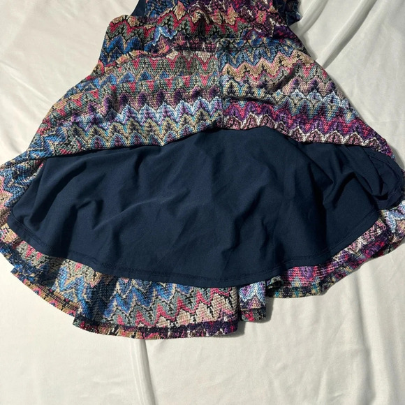 Desingual Atypical  Chula Life Multi Coloured Lined Dress Side Zip Size Medium - Picture 10 of 14